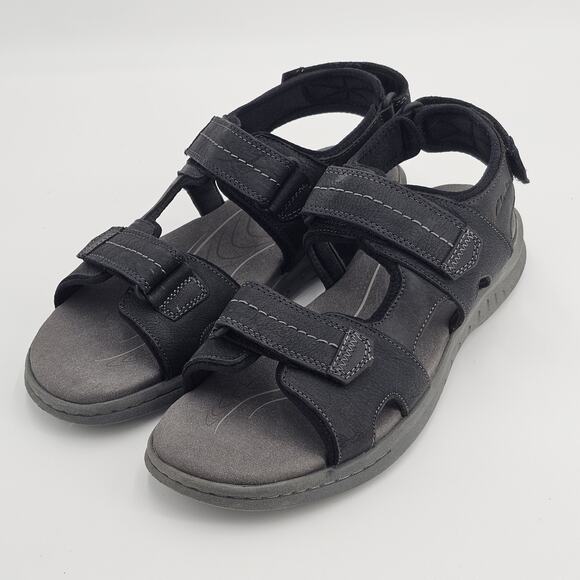 Mens Clarks Walkford Walk Sandals - Black Leather 10.5 W New NWT main image 7